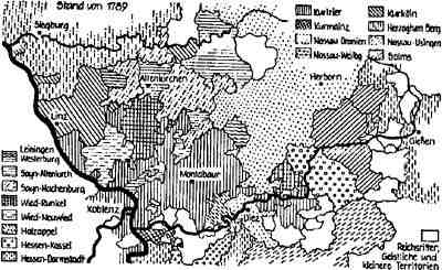 Politische Karte des Westerwaldes von 1789